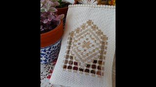 Hardanger Nakışı Kese Dikimi embroidery pattern tutorial [upl. by Siubhan]