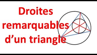 Droites remarquables dun triangle Hauteurs Médianes Médiatrices et Bissectrices Sixième [upl. by Marcie]