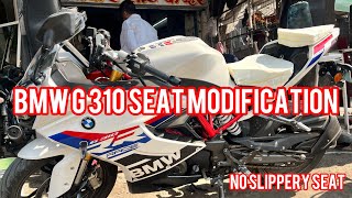 BMW G 310 RR SEAT MODIFICATION bmwg310rr pawarseatcovers modifiedseat seatmaker [upl. by Ashlin]