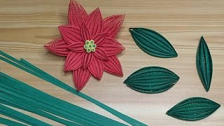 Christmas Poinsettia Flower Part 4 [upl. by Ibbed515]