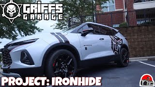 GRIFFS GARAGE EPISODE 1 PROJECT IRONHIDE VINYL WRAP ON CHEVY BLAZER [upl. by Itnava]