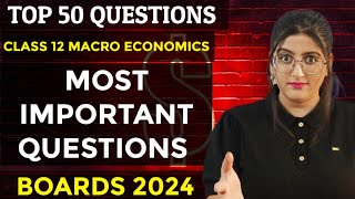 Class 12 Economics Important Questions Board Exam 2024 [upl. by Norab851]