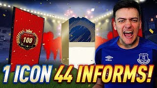 PACKED AN ICON  44 INFORMS TOP 100 MONTHLY FUT CHAMPIONS REWARDS amp WEEKLY PACK OPENING [upl. by Primrose]