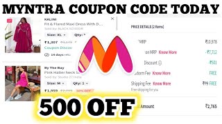 myntra coupon code today  myntra 500 off new coupon  myntra sale [upl. by Jervis]