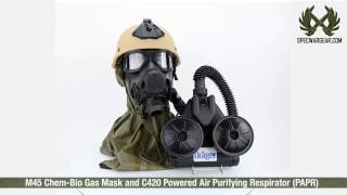 M45 ChemBio Gas Mask and C420 Powered Air Purifying Respirator PAPR [upl. by Bone]