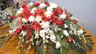 How To Make Open Casket Spray Flower Arrangement [upl. by Oigolue]