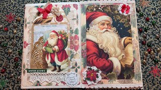 Decorating the large Christmas folding envelope pocket booklet Sorry abrupt ending [upl. by Hanej554]