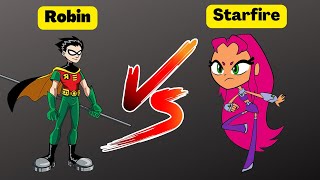 Robin vs Starfire amazing fight  robin and starfire moments [upl. by Root]