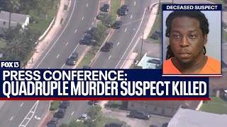 Full press conference Central Florida officials give latest on Polk quadruple murder suspect shot d [upl. by Adnovoj]