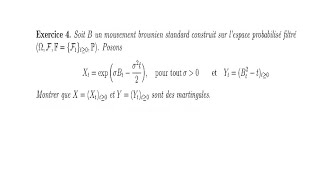 Exercice 1 Martingale calcul stochastique mouvement brownien formule dItô équation différen sto [upl. by Neveda]