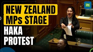 Maori MPs Disrupt New Zealand Parliament with Haka Protest Against Controversial Bill  N18G [upl. by Domenech]