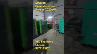 Kirloskar Generators from 5kVA to 2020kVA VEL Generators Private Limited 9677145152 [upl. by Klemens]