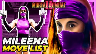 MILEENA MOVE LIST  Mortal Kombat II MK2 [upl. by Katine421]