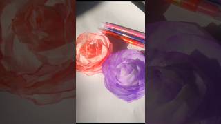 DIY Rose from tissue paper art craft Rose ytshort shorts tissue paper rose [upl. by Gilges]