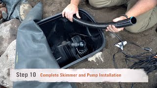 How to Build a Koi Pond Step 10  Complete Skimmer and Pump Installation [upl. by Meggie]