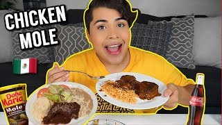 MUKBANG CHICKEN MOLE  RICE ESTILO MEXICANO eating show [upl. by Notrom]