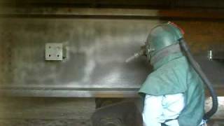 Brush Blasting Steel IBeams [upl. by Sandler172]