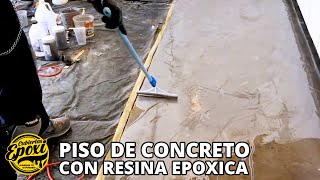 Piso De Concreto Con Resina Epoxica Marmoleado [upl. by Lynnet]