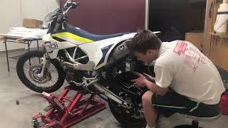 Husqvarna 701 enduro to supermoto and back swap timelapse [upl. by Noislla]