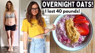 OVERNIGHT OATS FOR WEIGHT LOSS  5 ways Vegan amp healthy [upl. by Atnahsal549]