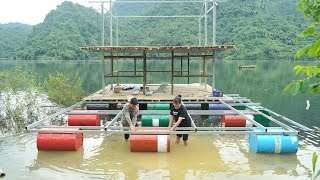 Building a floating house on water Expanding the floor  Journey to building a new lifee [upl. by Acinoreb996]