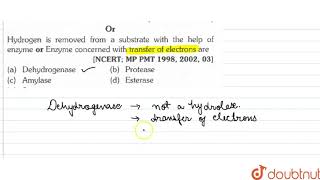 Which one is not an example for hydrolases Or Hydrogen is removed from a substrate with the help [upl. by Maude]