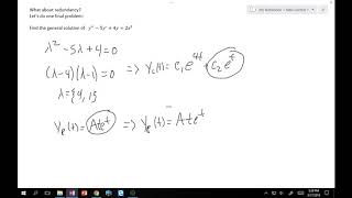 45 Method of Undetermined Coefficients [upl. by Rella]