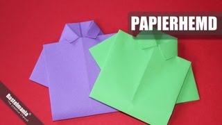 Papierhemd falten  Hemd  shirt  Origami [upl. by Emalia495]