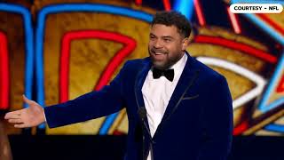 Cameron Heyward’s hilarious response as Prince Harry presents Walter Payton Man of the Year Award [upl. by Nerat846]