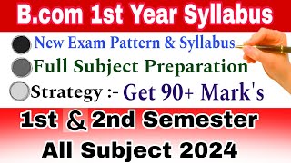 Bcom 1st Year Syllabus 2024  Bcom All subject name  Bcom First year syllabus Explained in Hindi [upl. by Stone]