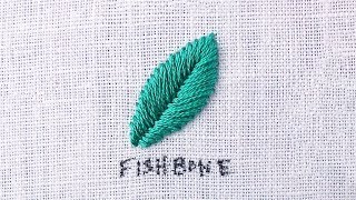 Embroider Leaves with the Fishbone Stitch [upl. by Roscoe462]