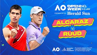 LIVE  Carlos Alcaraz v Casper Ruud  Opening Week  Australian Open 2024 [upl. by Ainiger]