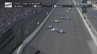 IndyCar Series 2017 Indy 500 Restart amp Amazing Battle for Win [upl. by Granville]