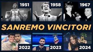 Tutti i vincitori del Festival di Sanremo 1951  2024 [upl. by Eissat]