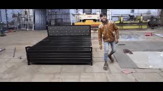 king size powder coated folding metal bed storage Hydraulic top furniture metalbed hydraulicbed [upl. by Orv649]