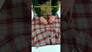 Ekoseli kumaştan volanlı etek nasıl yapılır How to make a flounce skirt from plaid fabric [upl. by Bradney]