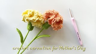 Crochet a carnation flower for Mothers Day dedicated to our dearest mother simple easy to learn [upl. by Zabrina]