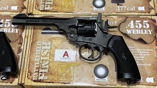 Webley MKVI 6 Inch CO2 Pellet Air Revolver  Battlefield Finish back in stock [upl. by Acirem800]