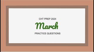 Take a 15 question CHT Practice Test  are YOU ready to take the CHT exam [upl. by Aggi]