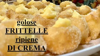 FRITTELLE DI CARNEVALE ALLA CREMA ricetta dolci fritti [upl. by Hajile]