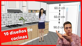 10 diseños de cocinas con MEDIDAS [upl. by Lebasiram801]