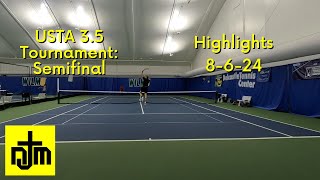 USTA 35 Tournament Semifinal Highlights  8624 [upl. by Ataynek]