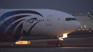 EgyptAir Boeing 777300ER SUGDP Landing at Narita 34R  NRTRJAA [upl. by Alue]