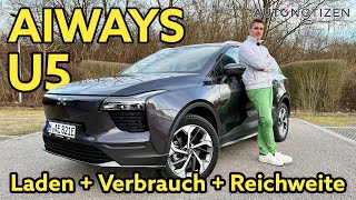 Aiways U5 Elektroauto im Winter  Laden Reichweite und Verbrauch  Review  Test  2022 [upl. by Aynuat]