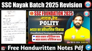 Cl 07 Constitutional Development of India Polity By Naveen Sir  SSC Nayak Foundation Batch 2025 [upl. by Randie]