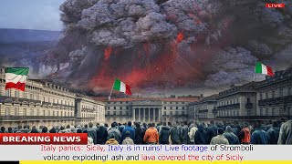 Stramboli Volcano ERUPTS Lava Destroys Italian Town Overnight [upl. by Duax]