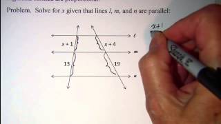 Proportional Segments in Parallel Lines cut by 2 Transversals [upl. by Bresee]