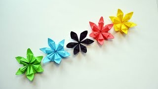 Beautiful Colored Flowers Paper Origami Folding Tutorial DIY [upl. by Aicia]