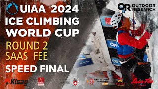 UIAA 2024 Ice Climbing World Cup Round 2 SPEED FINAL  Saas Fee Switzerland [upl. by Horowitz905]