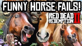 Red Dead Redemption 2  Funny Horse Fails Funtage [upl. by Eilatan]